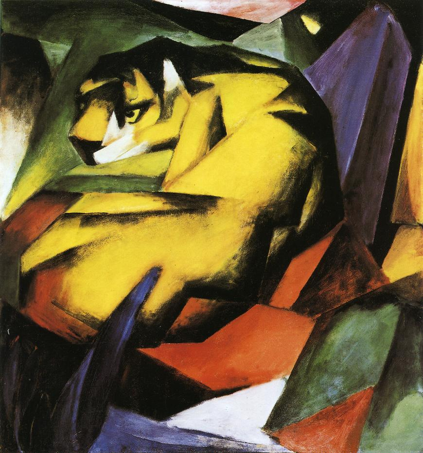 (image for) Handmade oil painting Copy paintings of famous artists Franz Marc's art Tiger 1912